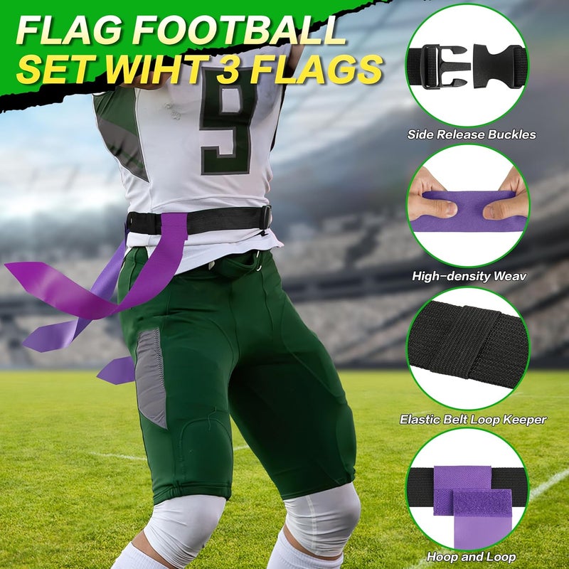 Hilhook Flag Football Belts, 14 Player Flag Football Set with 42 Flags for Kids Youth and Adults Training Equipment - Image 3